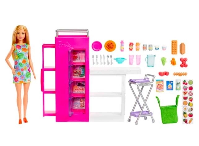 Cuisine Barbie avec garde-manger