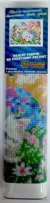 Peinture diamant Partie de chats 30x40 cm