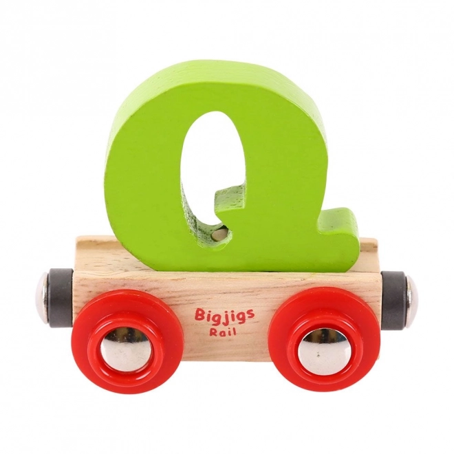 Wagon en bois Bigjigs Rail avec la lettre Q