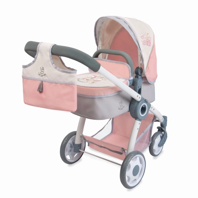 DeCuevas 80586 Poussette Pliable pour Poupées 3 en 1 avec Sac FUNNY 2023 - 70 cm
