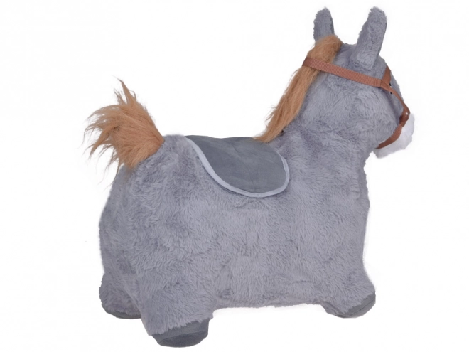 Cheval sauteur en peluche gris – Gris