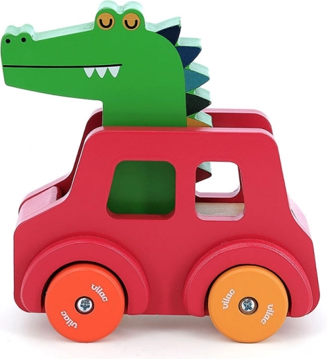 Voiturette en bois Vilac avec klaxon Crocodile