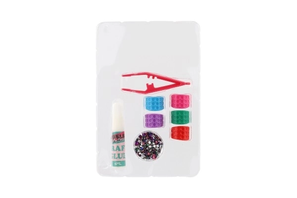 Ensemble créatif bagues en plastique dans une boîte 12x21x3,5cm 12pcs