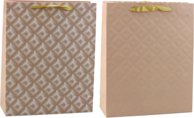 Sac cadeau avec gaufrage beige clair