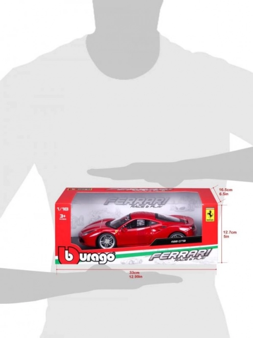 Voiture en métal Ferrari 488 GTB rouge