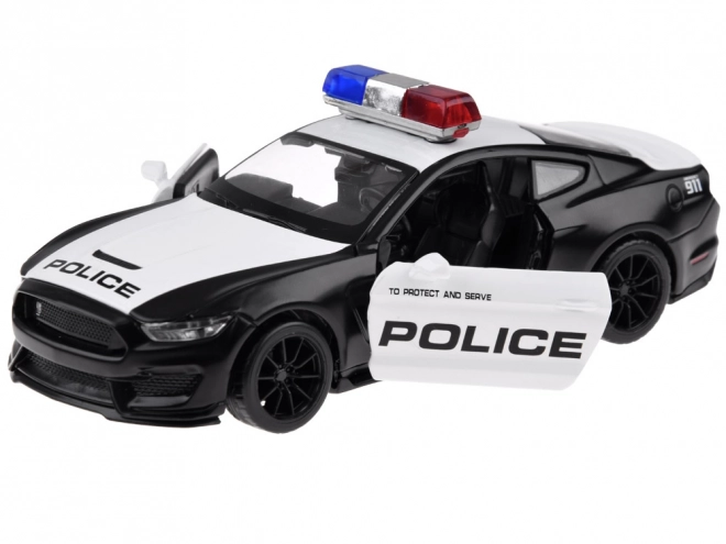 Voiture de police en métal Ford Shelby GT350 à l'échelle 1:32 avec effets de lumières gyrophare
