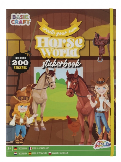 Livre magique avec des autocollants de chevaux
