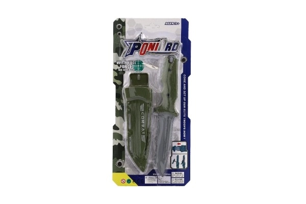 Couteau militaire avec étui en plastique 25cm sur carte