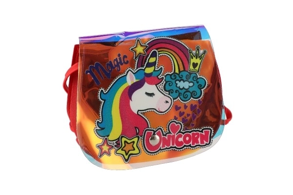 Sac arc-en-ciel licorne en plastique 4 couleurs dans un sachet 17x15x3cm