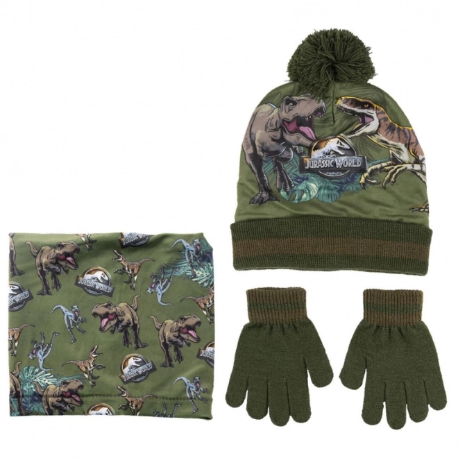 Ensemble bonnet + gants + cache-cou Parc Jurassique