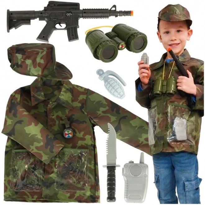 Costume de soldat pour le carnaval 3-8 ans