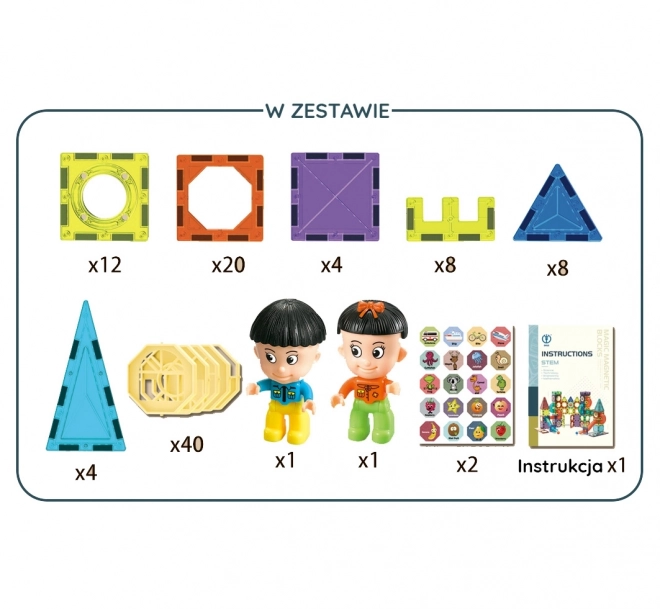 Woopie kit de construction magnétique château 98 pcs