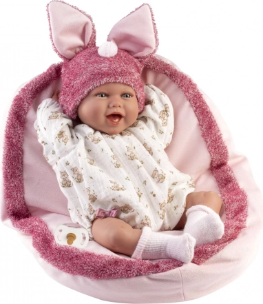 Poupée bébé réaliste avec sons et corps en tissu doux - Llorens