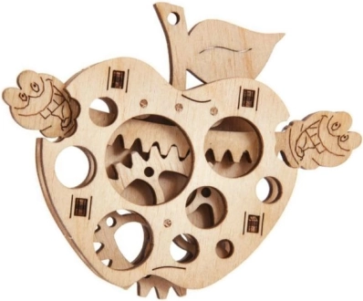 Puzzle mécanique pomme avec ver