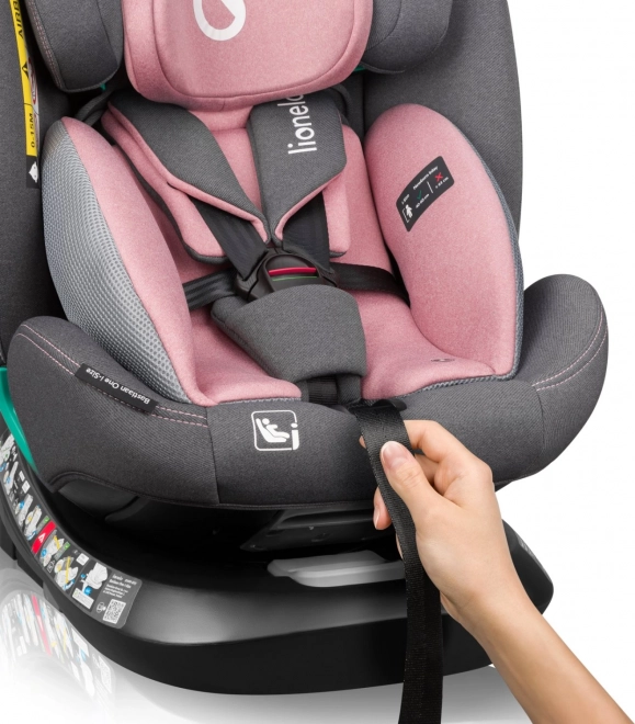 Siège auto pivotant enfant Lionelo Bastiaan i-Size Pink Rose