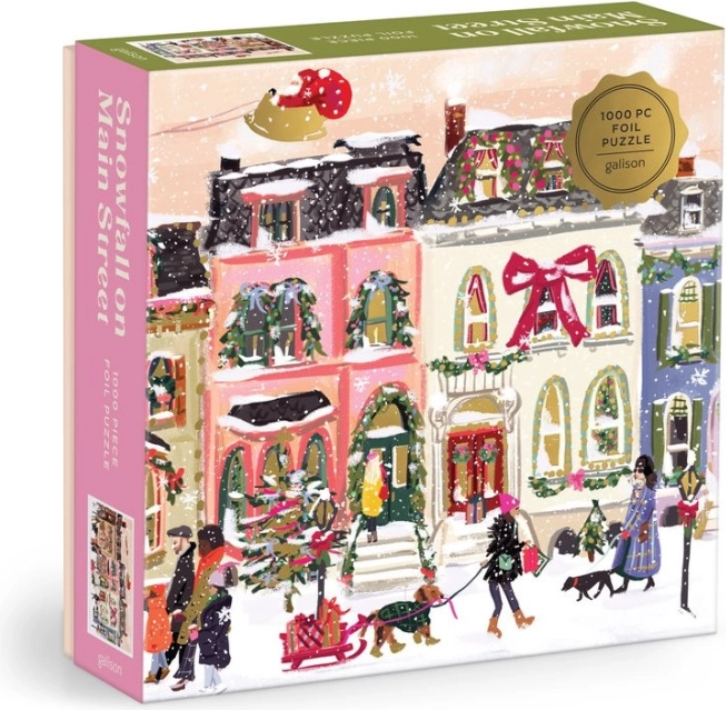 Puzzle métallique Galison Rue principale enneigée 1000 pièces