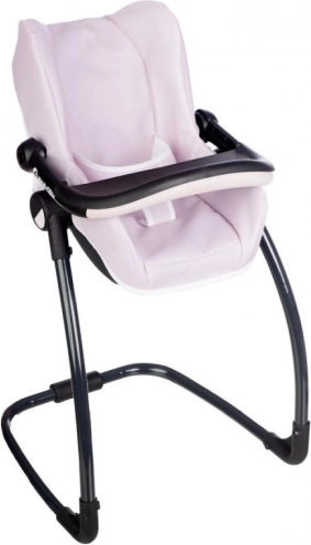 Siège auto et chaise haute 3‑en‑1 pour poupées, rose clair