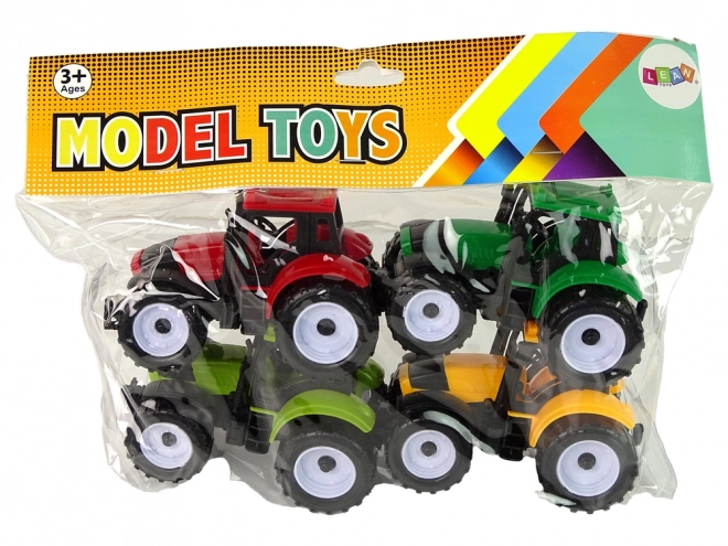 Ensemble de tracteurs agricoles 4 pièces colorées