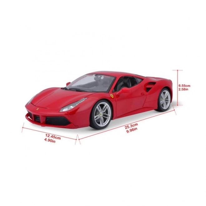 Voiture en métal Ferrari 488 GTB rouge