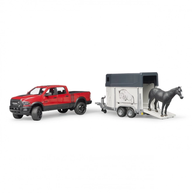 Bruder voiture tout-terrain avec remorque pour chevaux