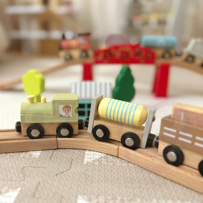Tooky Toy wagons de train magnétiques en bois