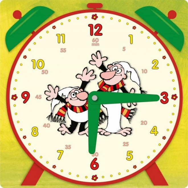 Horloge en papier colorée 21x21cm avec Krtek
