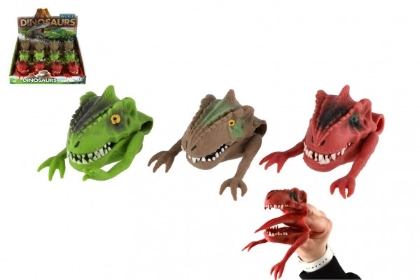 Marionnette dinosaure 6x8cm silicone 3 couleurs