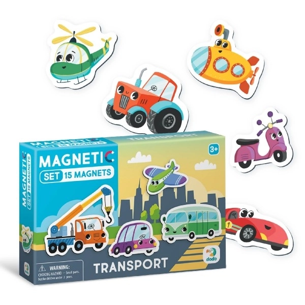 Aimants Véhicules de transport 15pcs en boîte 17x11x3cm