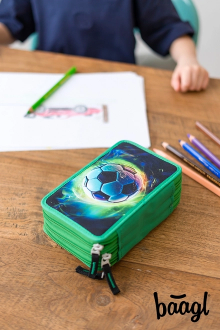 BAAGL Trousse d'école à trois niveaux Ballon de football