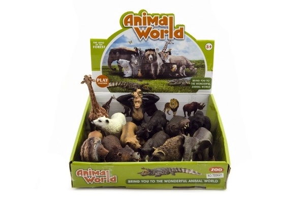 Animaux de la savane ZOO en plastique 10cm mélange d'espèces - 1 pièce