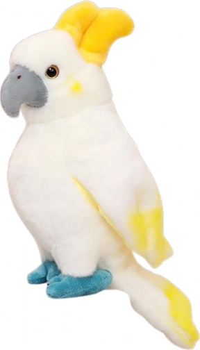 Cacatoès en peluche blanc 35 cm
