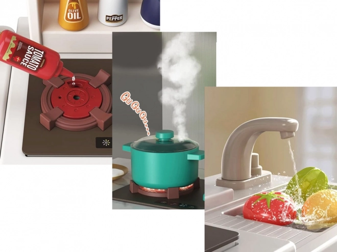 Grande cuisine réaliste avec vapeur, sons et lumières