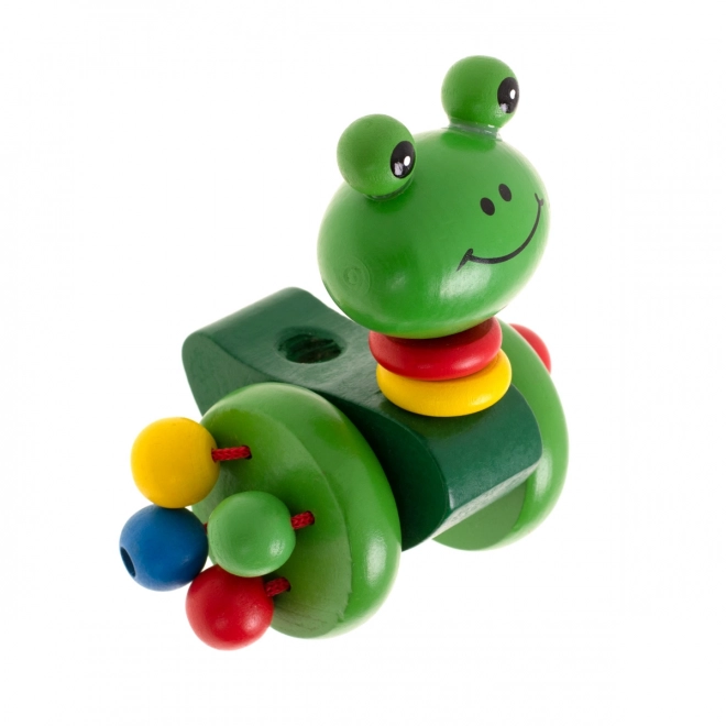 Grenouille en bois sur bâton