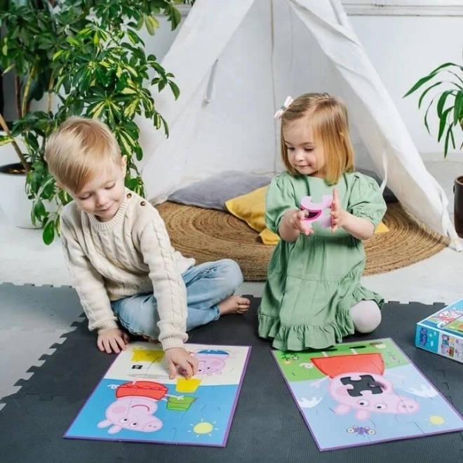 Bébé MAXI 2x10 pièces puzzle La journée joyeuse de Peppa, Petit Cochon Peppa