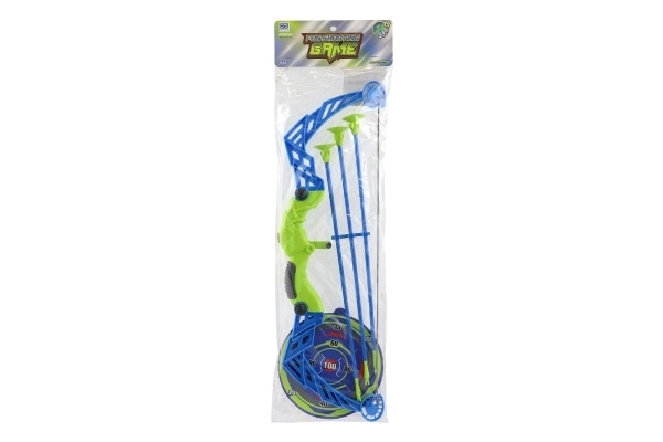 Arc 57cm + flèches avec ventouses plastique 3pcs + cible dans le sac
