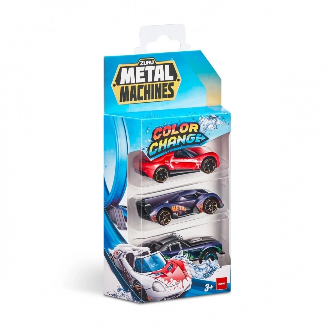 ZURU Metal Machines - Paquet de 3 voitures changeant de couleur