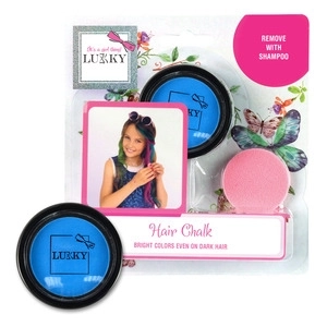 Craie à cheveux Lukky avec applicateur bleu foncé