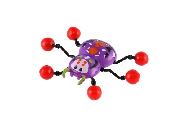 Araignée en plastique rampant sur verre 8x6cm 4 couleurs sur carte