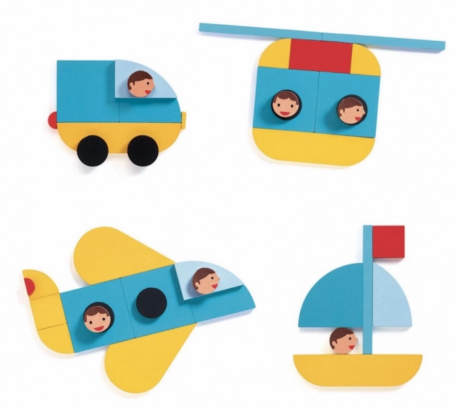 Casse-tête magnétique Moyens de transport pour enfants