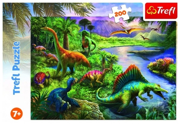 Puzzle Dinosaures 200 pièces 48x34cm en boîte 33x23x4cm