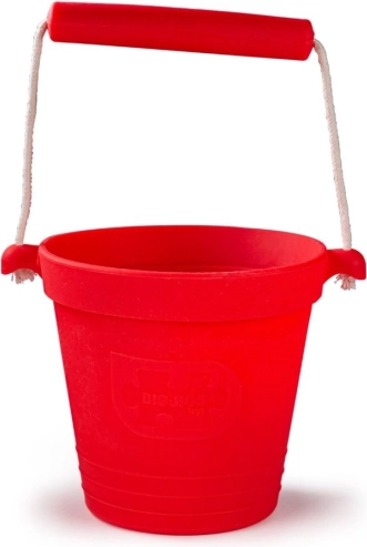 Seau de plage en silicone Bigjigs Toys – rouge