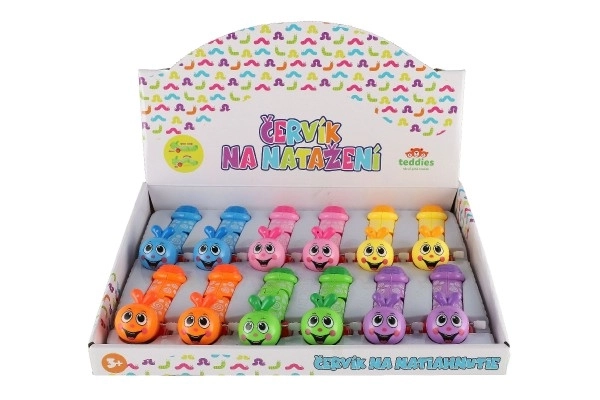 Ver à ventouse rampant en plastique 13cm 6 couleurs 12 pcs en boîte