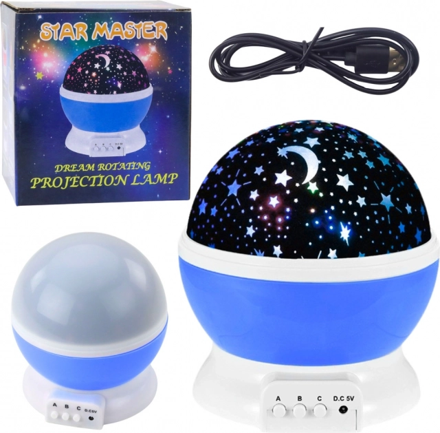 Projecteur d’étoiles rotatif 360° LED veilleuse – bleu