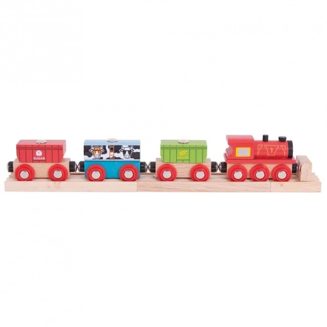 Bigjigs Rail Train avec des aliments