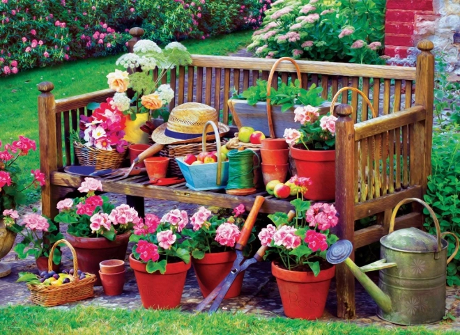 Puzzle Eurographics Banc dans le jardin 1000 pièces