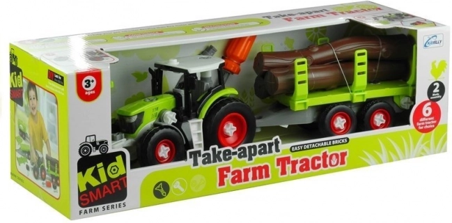 Tracteur dépliable avec remorque à bois