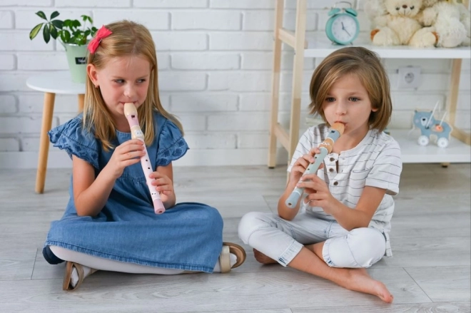 Flûte en bois avec petit lapin