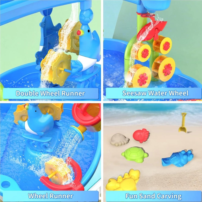 Woopie table d'eau XL pour enfants pour jouer avec l'eau et le sable 37 pièces