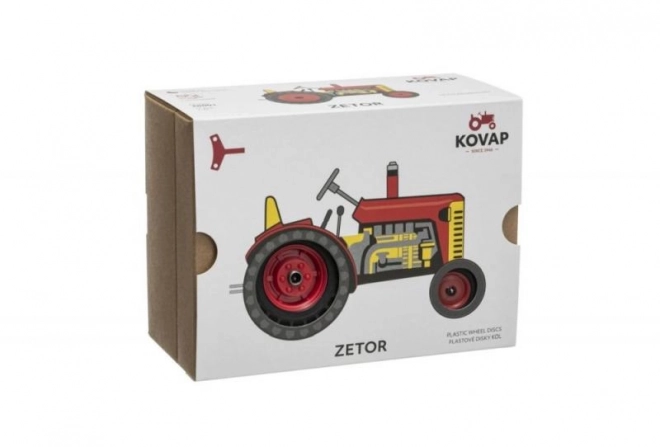 Tracteur Zetor rouge à clé métal 14cm 1:25 en boîte Kovap