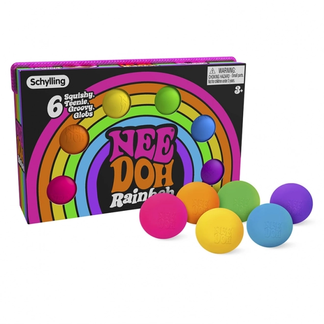 Schylling Balles à presser arc-en-ciel NeeDoh 6 pcs